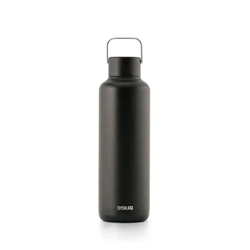 EQUA Timeless Isolierte Trinkflasche, 600ml - Edelstahl Trinkflasche mit doppelwandiger Thermoisolierung, hält Getränke 24 Stunden kalt oder bis zu 12 Stunden heiß, 100% auslaufsicher und BPA-frei.