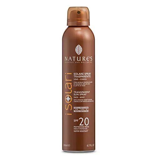 Nature's iSolari, Sonnenschutz, transparent, SPF 20, Sonnenschutz, Körper, schnelle Absorption, wasserfest, 200 ml