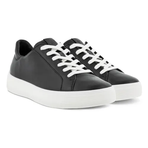 ECCO Sneaker Street Tray - Premium-Leder, atmungsaktiv, schwarz, Damen Größe 40 - Sneaker aus hochwertigem, nachhaltig produziertem Leder mit dem innovativen ECCO DriTan Verfahren, das Wasserverbrauch reduziert. Ideal für umweltbewusste Fashionistas.