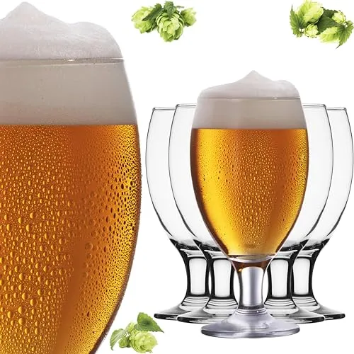 PLATINUX Biertulpen Biergläser Set 6 Teilig 500ml (max.610ml) Bierkrüge aus Glas Bierschwenker Pilsgläser Tulpe 0,5L