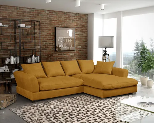 Ecksofa Couchgarnitur TIZIAN in Stoff Salvador Honiggelb in gelb von Fun Möbel