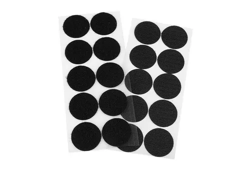 maDDma Klettband 10 Paar Klettpunkte, Klettband-Punkte Klebepunkte, 35mm selbstklebend, schwarz