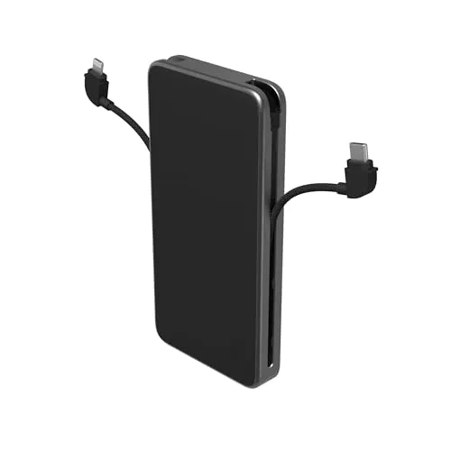 Mophie Powerstation Plus Powerbank 10000 mAh - Externe Handyakkus mit 20 Watt PD Fast Charge, ideal für schnelles Laden unterwegs dank 2 Anschlussmöglichkeiten (Lightning, USB-C)