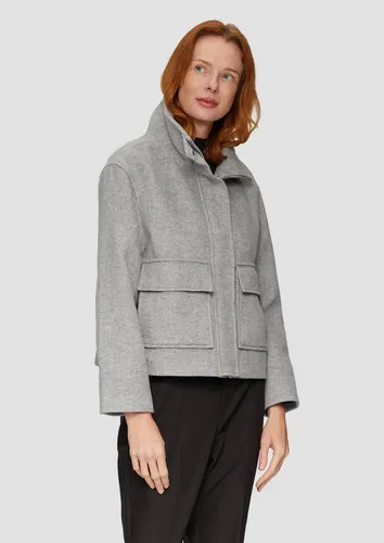 s.Oliver Funktionsjacke Outdoor-Jacke Verkürzte Wolljacke mit aufgesetzten Taschen