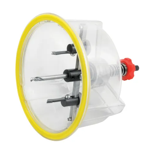 BOXTEC Hartmetall Kreisschneider BHC 125 PREMIUM im Koffer - Kreisschneider mit 4 Messern, stufenlos einstellbar für präzise Schnitte in Holz, Kunststoff und Gipskarton. Ideal für Handwerker und Heimwerker, im praktischen Koffer geliefert.