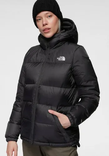 Daunenjacke THE NORTH FACE für Damen, Gr. XL, schwarz - Funktionsjacke für Wandern, winddicht und wasserabweisend, ideal für sportliche Aktivitäten im Freien, mit elastischem Bund und wärmender Daunenfüllung.