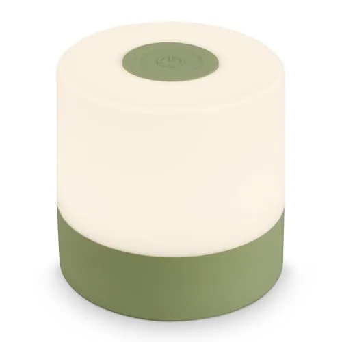 BRILONER – Mini LED Tischlampe Kabellos, Dimmbare Nachttischlampe Touch, Schreibtischlampe, Leselampe, Tischleuchte Outdoor & Indoor, USB-C, Camping Lampe, Warmweißes Licht, 7x7 cm, Grün