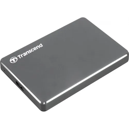 Transcend StoreJet 25C3N 1 TB Externe Festplatte - Externe Festplatte mit edlem Aluminium-Gehäuse, extrem leicht und ideal für unterwegs. USB 3.2 Gen 1 ermöglicht schnelle Datenübertragungen bis zu 5Gbps.