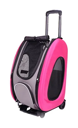 ibiyaya Multifunktionaler Haustier-Kinderwagen 5-in-1, Rosa