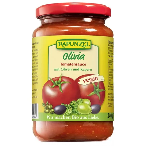 Rapunzel Tomatensauce Olivia 6er Pack - Saucen aus 100% italienischen Tomaten, erntefrisch verarbeitet und verfeinert mit Oliven und Kräutern. Ideal für Pasta, Reisgerichte oder als Dip!