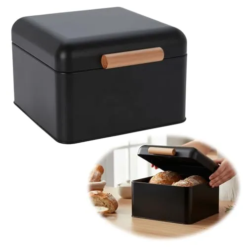 LS-LebenStil Vintage Brotkasten Schwarz Black 20cm von LS-LebenStil