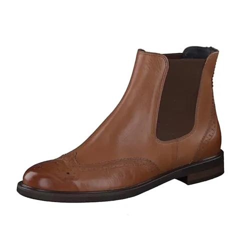 Paul Green Stiefelette aus Leder/Textil in Braun, Größe 38 EU - Wanderschuhe in eleganter Cognac-Farbe, ideal für Freizeitaktivitäten, mit bequemem Blockabsatz und knöchelhohem Design für optimalen Halt.