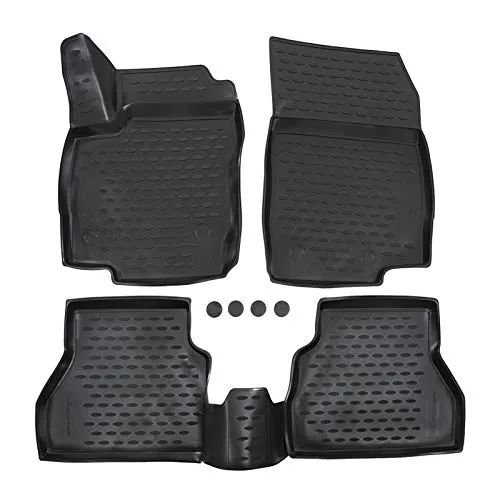 J&J AUTOMOTIVE | 3D Design Gummimatten Gummifußmatten Für B-Max 2012-2017, Schwarz, Anti-Rutsch, Ohne Geruch, Allwetter, Rand 3cm, 4-Teilig