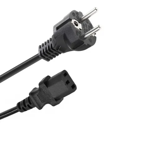 GOOBAY 50098 Kaltgerätekabel 2m, schwarz gerade, 3G0,75, PC/Computer Netzkabel