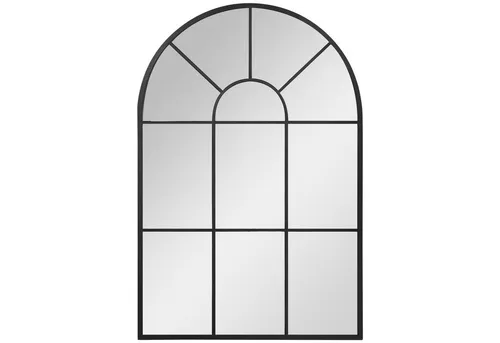 furnicato Bogenförmiger Wandspiegel 91L x 60H cm Schwarz - Eleganter bogenförmiger Wandspiegel in Schwarz, ideal zur Raumgestaltung. Mit einem stabilen Metallrahmen und großzügigen Maßen für einen stilvollen Akzent in jedem Raum.