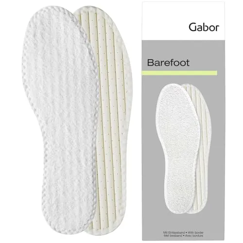 Gabor Barfuß Frottee-Einlegesohle, hautfreundlich, 100% Baumwolle + Latexschaum-Polsterung, mit hoher Feuchtigkeitsaufnahme für frische Füße den ganzen Tag, waschbar, Gr. 36