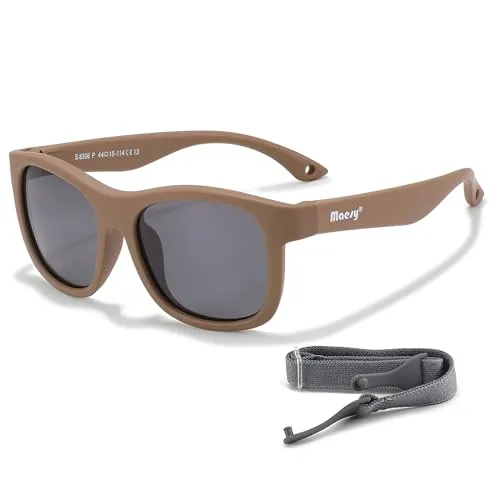 Maesy Kinder Sonnenbrille für Kleinkind und Baby - 1-3 Jahre - UV400 Polarisierter Schutz - Flexibler und Biegsamer Rahmen - Verstellbares Gummiband - Sichere und Bequeme Kindersonnenbrille - Luca