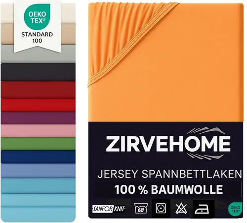 yadetextil Spannbettlaken 90x200 cm. Jersey Spannbetttuch 100% Baumwolle Bettlaken, Jersey, Gummizug: Rundumgummi, (1 Stück), Baumwolle Spannbettlaken 90x200 cm bis 25 cm Höhe, Orange