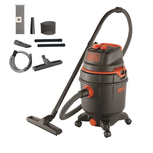 Black+Decker Nass- und Trockensauger BXVC30PTDE - 1.600 W, 30 l - Staubsauger für Nass- und Trockenreinigung, leistungsstark mit 1.600 W und großem 30 l Behälter für effiziente Reinigung in Werkstatt und Zuhause.