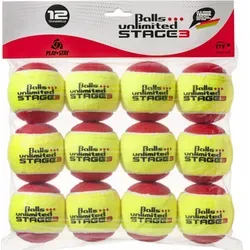 Tennisbälle - Balls Unlimited Stage 3 - 12er Pack - gelb/rot