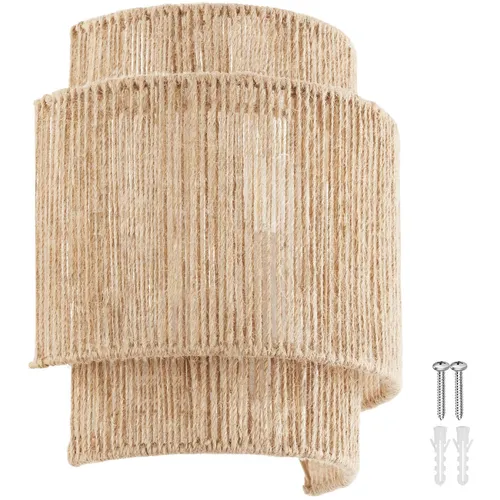TecTake Wandleuchte Lignea Lux aus Jute im Boho-Stil, 40W in beige von tectake