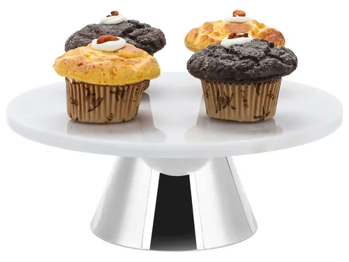 ECHTWERK Marmor Tortenplatte Silber-Edition, Ø 22 cm in silber von ECHTWERK