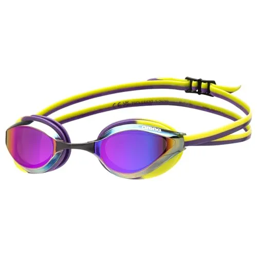 Arena Schwimmbrille Phyton Mirror lila - Schwimmbrille in Violet-Plum-Artic Lime, mit verspiegelten Gläsern für optimalen UV-Schutz und reduzierte Blendung, ideal für Schwimmer aller Leistungsstufen.