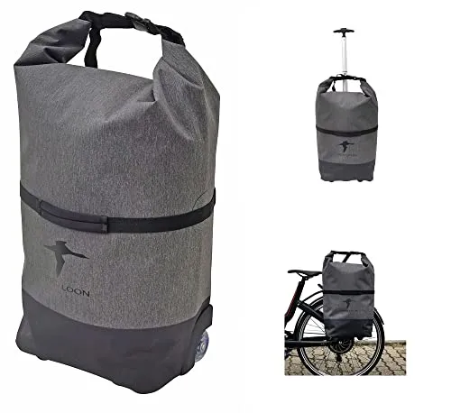 Red Loon Fahrradtasche Gepäckträger | 28 Ltr mit Rollen und Teleskopgriff - Fahrradtasche mit 28 Ltr Volumen, 100% wasserdicht und vielseitig als Einkaufstrolley nutzbar – ideal für Einkäufe und Reisen.
