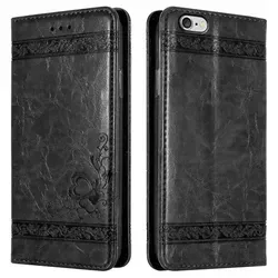 Cadorabo Hülle für Apple iPhone 6 / 6S Schutzhülle in Schwarz Handyhülle Etui Cover Case Standfunktion
