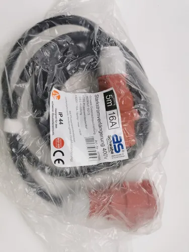 as - Schwabe Starkstrom Verlängerungskabel 5 m H07RN-F 5G1,5 - Verlängerungskabel für Außenbereich, IP44 wetterfest und robust, ideal für Baustellen und Industrie, Made in Germany für höchste Qualität und Zuverlässigkeit.