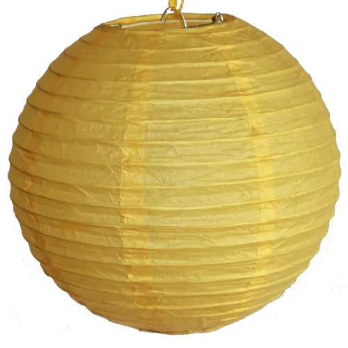 506, Lampion 1 Stk Papier gelb rund ca 20 cm Ø China Lampe Laterne
