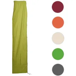 HWC Schutzhülle für Ampelschirm bis 4,3 m - hellgrün - Abdeckhaube für Ampelschirme bis 4,3m, mit wasserdichter PVC-Beschichtung und Reißverschluss für einfachen Schutz und Langlebigkeit.