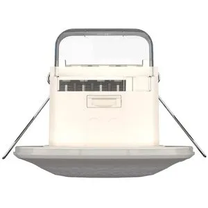 Theben LUXA 103 S360-100-12 DE-UP WH I PIR Präsenzmelder - Bewegungsmelder mit 360° Erfassungsbereich, ideal für Deckenmontage. Bis 400W LED, einfache Bedienung per App oder Fernbedienung, sofort betriebsbereit.