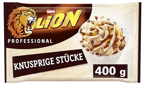 LION Mix-In, knusprige Stückchen mit Milchschokolade und Karamellen, 1er Pack (1 x 400g)