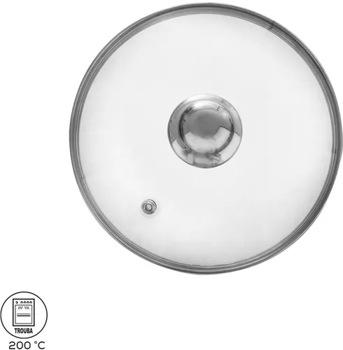 Glasdeckel mit Edelstahlgriff O 20 cm - Topfdeckel aus hitzebeständigem Glas mit Edelstahlgriff, ideal zum Energie sparen und Garzeiten verkürzen. Universell einsetzbar für Töpfe, Pfannen und Auflaufformen.