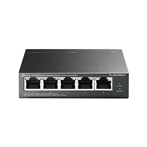 TP-Link 5-Port Gigabit PoE Switch, 4 PoE+ Ports bis zu 30 W, Metallgehäuse, Plug and Play, Ideal für IP-Überwachung und Access Point