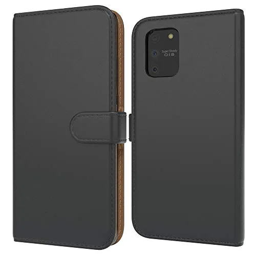 EAZY CASE Tasche kompatibel mit Samsung Galaxy S10 Lite Schutzhülle mit Standfunktion Klapphülle im Bookstyle, Handytasche Handyhülle Cover mit Magnetverschluss und Kartenfach, Kunstleder, Schwarz