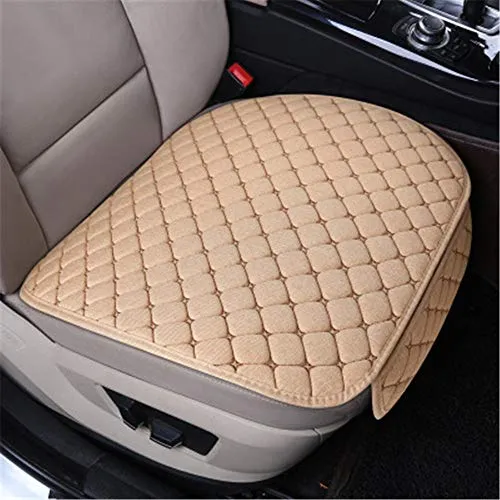 Auto Sitzauflage Sitzkissen Sitzbezüge Universal Sitzauflagen Vordersitzbezüge und Rücksitzbezüge (Beige,Vordersitz)