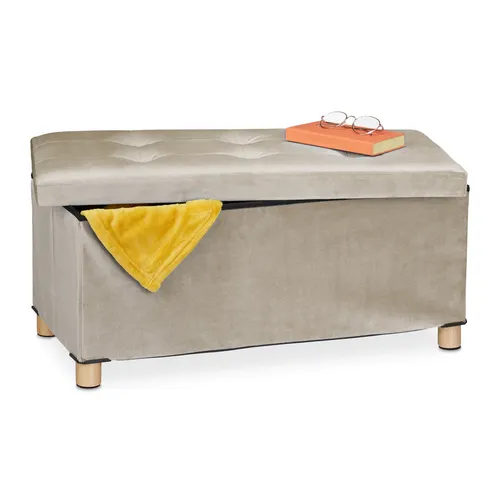 Sitzbank Sitztruhe Polsterbank - Elegante Samtbezug Aufbewahrungsbank - Hocker & Barhocker mit stilvollem Samtbezug, ideal zur Aufbewahrung und als bequeme Sitzgelegenheit in jedem Zimmer.