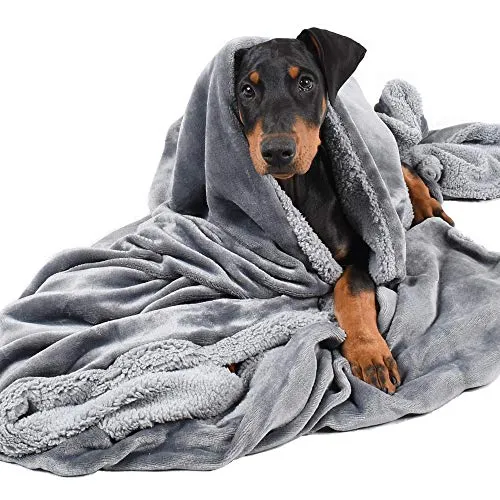 Pawsee Fleece Haustierdecke Flauschig Waschbar Sherpa Plüsch Kuscheldecke Hundebett für Hunde Welpen Katzen,152x127 cm