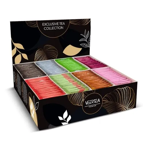 Veertea Tee - Schwarztee, Grüner, Kräutertee & Früchtetee - Teebox - Tee Geschenkset - Tea Set - Abwechslung und Genuss - 200 Teebeuteln - Set B Elegant Schwarz