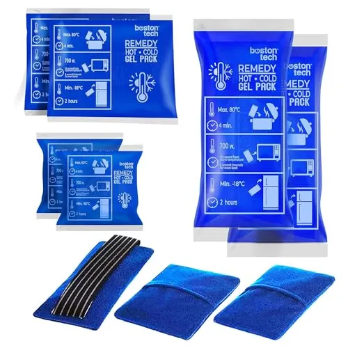 Boston Tech EPIONE Kalt-Warm Gel Kompresse Set, wiederverwendbar, mit Stoffhülle und Kompressionsband, ideal als kalte oder warme Packung bei Muskelschmerzen, Verletzungen und Physiotherapie