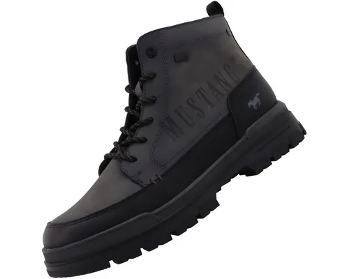 Mustang Herren Tex-Stiefel Grau - 43 - Wasserdichter Tex-Stiefel mit wärmendem Kunstfellfutter, ideal für kalte Wintertage. Sportliches Design aus hochwertigem Kunstleder, perfekt für Freizeitaktivitäten.