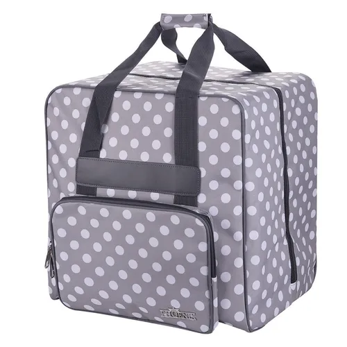 Phönix Overlocktasche Polka Dots grau - Sonstige: Stilvolle Overlocktasche mit trendigem Polka Dots Design, ideal für kreative Nähprojekte und unterwegs.