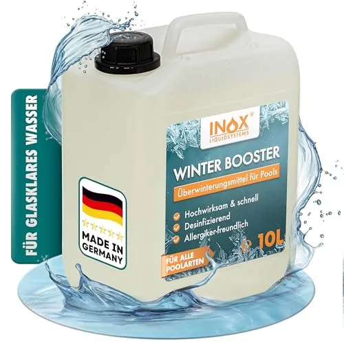 INOX® Winter Booster 10L - Effektives Pool Wintermittel - Algizid für Pools, desinfiziert das Wasser und schützt vor Algen und Kalkablagerungen. Perfekte Lösung für eine einfache und mühelose Poolüberwinterung!
