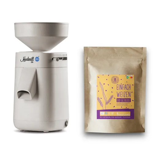Mockmill 200 + 2,5 kg Bio Weizen | Getreidemühle Starter-Kit | 200 g/min