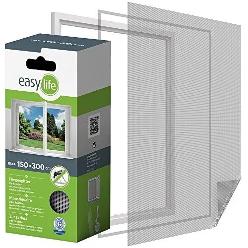 Insektenschutz Fliegengitter für Fenster 300 x 150 cm weiss