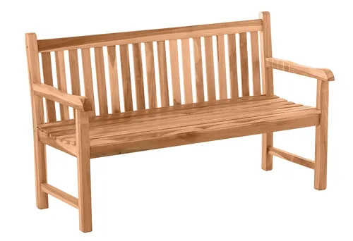 Möbilia Gartenbank 150 cm | 3-Sitzer aus Teak Holz