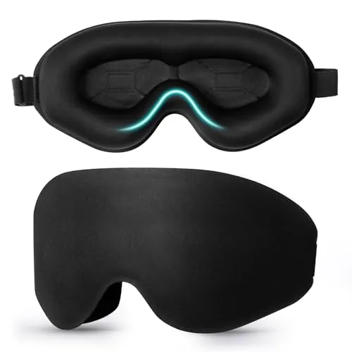 Blendura Schlafmaske, Schlafmasken für Herren Frauen 3D-Augenhöhlen und verstellbares Gummiband Bequem Schlafmaske Bequem Lichtblockierende Augenmaske Sleep Mask für Reise, 1 Packung