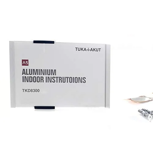 TUKA-i-AKUT Büro Türschild A5, Aluminium und Acryl Abdeckung, Büroschild zum selbst beschriften für schild 210 mm x 149 mm, Infoschild für Wandmontage zum Anschrauben/Ankleben, TKD8300-A5